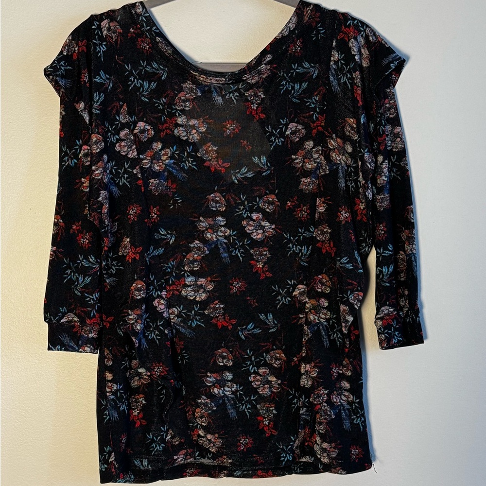 Floral Black Top